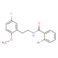 Chemical structure of 2-bromo-N-[2-(5-fluoro-2-methoxyphenyl)ethyl]benzamide - CSSB02074718255