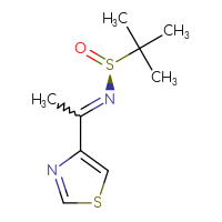 Chemical structure of (S)-2-methyl-N-[1-(1,3-thiazol-4-yl)ethylidene]propane-2-sulfinamide - CSSB00121105187