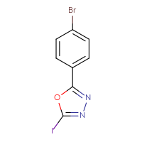 Chemical structure of 2-(4-bromophenyl)-5-iodo-1,3,4-oxadiazole - CSSB00013736406