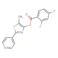 Chemical structure of 5-methyl-2-(pyridin-4-yl)-1,3-thiazol-4-yl 2,4-difluorobenzoate - CSSB00025730312