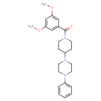 Chemical structure of 1-[1-(3,5-dimethoxybenzoyl)piperidin-4-yl]-4-phenylpiperazine - CSSB00121601263