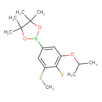 Chemical structure of 2-[4-fluoro-3-(methylsulfanyl)-5-(propan-2-yloxy)phenyl]-4,4,5,5-tetramethyl-1,3,2-dioxaborolane - CSSB03444221704