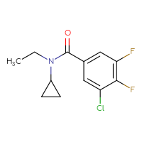 Chemical structure of 3-chloro-N-cyclopropyl-N-ethyl-4,5-difluorobenzamide - CSSB06681441451