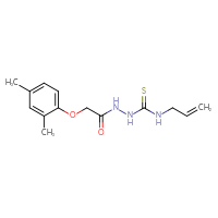 Chemical structure of 2-(2,4-dimethylphenoxy)-N-{[(prop-2-en-1-yl)carbamothioyl]amino}acetamide - CSSB00025733636