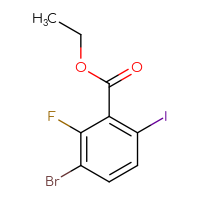 Chemical structure of ethyl 3-bromo-2-fluoro-6-iodobenzoate - CSSB00016015335