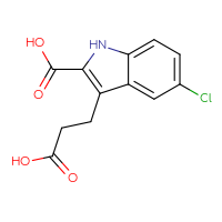 Chemical structure of 3-(2-carboxyethyl)-5-chloro-1H-indole-2-carboxylic acid - CSSB00160503045