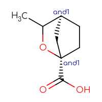 Chemical structure of rac-(1R,4S)-3-methyl-2-oxabicyclo[2.2.1]heptane-1-carboxylic acid - CSSB20620688762