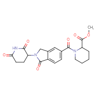 Chemical structure of methyl 1-[2-(2,6-dioxopiperidin-3-yl)-1-oxo-2,3-dihydro-1H-isoindole-5-carbonyl]piperidine-2-carboxylate - CSSB01150837504