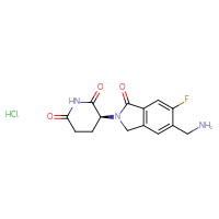 Chemical structure of (3S)-3-[5-(aminomethyl)-6-fluoro-1-oxo-2,3-dihydro-1H-isoindol-2-yl]piperidine-2,6-dione hydrochloride - CSSB21511091651