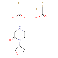 Chemical structure of 1-(oxolan-3-yl)piperazin-2-one; bis(trifluoroacetic acid) - CSSB00153394466