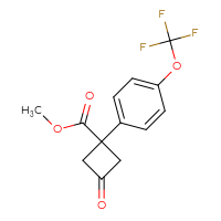 Chemical structure of methyl 3-oxo-1-[4-(trifluoromethoxy)phenyl]cyclobutane-1-carboxylate - CSSB06744474557