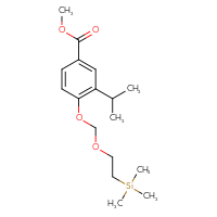 Chemical structure of methyl 3-(propan-2-yl)-4-{[2-(trimethylsilyl)ethoxy]methoxy}benzoate - CSSB21432565559