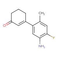 Chemical structure of 3-(5-amino-4-fluoro-2-methylphenyl)cyclohex-2-en-1-one - CSSB06583538064
