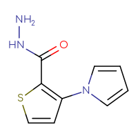 Chemical structure of 3-(1H-pyrrol-1-yl)thiophene-2-carbohydrazide - CSSB00011193133