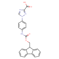 Chemical structure of 1-[4-({[(9H-fluoren-9-yl)methoxy]carbonyl}amino)phenyl]-1H-1,2,4-triazole-3-carboxylic acid - CSSB02134451407