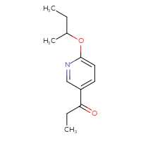 Chemical structure of 1-[6-(butan-2-yloxy)pyridin-3-yl]propan-1-one - CSSB02133033554
