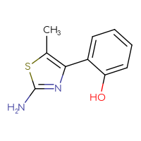 Chemical structure of 2-(2-amino-5-methyl-1,3-thiazol-4-yl)phenol - CSSB00010572878