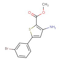 Chemical structure of methyl 3-amino-5-(3-bromophenyl)thiophene-2-carboxylate - CSSB00000536965