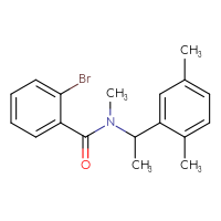 Chemical structure of 2-bromo-N-[1-(2,5-dimethylphenyl)ethyl]-N-methylbenzamide - CSSB02074110278