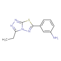 Chemical structure of 3-{3-ethyl-[1,2,4]triazolo[3,4-b][1,3,4]thiadiazol-6-yl}aniline - CSSB00000389960