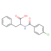 Chemical structure of 2-[(4-chlorophenyl)formamido]-3-phenylpropanoic acid - CSSB00000683302