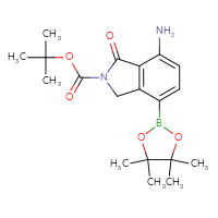 Chemical structure of tert-butyl 7-amino-1-oxo-4-(4,4,5,5-tetramethyl-1,3,2-dioxaborolan-2-yl)-2,3-dihydro-1H-isoindole-2-carboxylate - CSSB14863684449
