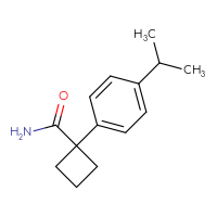 Chemical structure of 1-[4-(propan-2-yl)phenyl]cyclobutane-1-carboxamide - CSSB01992715142