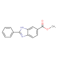 Chemical structure of methyl 2-phenyl-1H-1,3-benzodiazole-6-carboxylate - CSSB00138413834