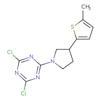 Chemical structure of 2,4-dichloro-6-[3-(5-methylthiophen-2-yl)pyrrolidin-1-yl]-1,3,5-triazine - CSSB14861097344