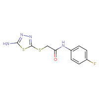 Chemical structure of 2-[(5-amino-1,3,4-thiadiazol-2-yl)sulfanyl]-N-(4-fluorophenyl)acetamide - CSSB00000576039