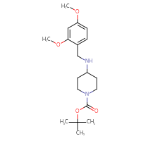 Chemical structure of tert-butyl 4-{[(2,4-dimethoxyphenyl)methyl]amino}piperidine-1-carboxylate - CSSB00008094602
