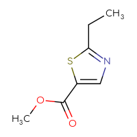 Chemical structure of methyl 2-ethyl-1,3-thiazole-5-carboxylate - CSSB00011549752