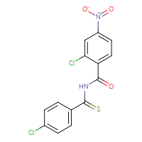 Chemical structure of 2-chloro-N-(4-chlorobenzenecarbothioyl)-4-nitrobenzamide - CSSB21531616650