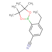 Chemical structure of 4-ethyl-3-(4,4,5,5-tetramethyl-1,3,2-dioxaborolan-2-yl)benzonitrile - CSSB00010044873