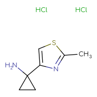 Chemical structure of 1-(2-methyl-1,3-thiazol-4-yl)cyclopropan-1-amine dihydrochloride - CSSB00102886041