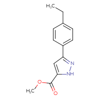 Chemical structure of methyl 3-(4-ethylphenyl)-1H-pyrazole-5-carboxylate - CSSB00000689632