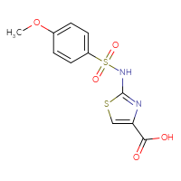 Chemical structure of 2-(4-methoxybenzenesulfonamido)-1,3-thiazole-4-carboxylic acid - CSSB00015202183