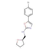 Chemical structure of 5-(4-bromophenyl)-N-{[(2R)-oxolan-2-yl]methyl}-1,3-oxazol-2-amine - CSSB21495904666