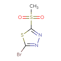 Chemical structure of 2-bromo-5-methanesulfonyl-1,3,4-thiadiazole - CSSB20963435322