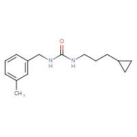 Chemical structure of 3-(3-cyclopropylpropyl)-1-[(3-methylphenyl)methyl]urea - CSSB02000598704