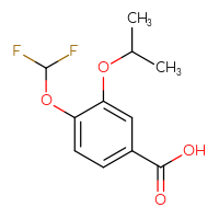 Chemical structure of 4-(difluoromethoxy)-3-(propan-2-yloxy)benzoic acid - CSSB03436537315