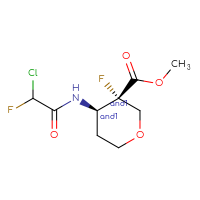 Chemical structure of rac-methyl (3R,4S)-4-(2-chloro-2-fluoroacetamido)-3-fluorooxane-3-carboxylate - CSSB21332168986