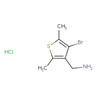 Chemical structure of 1-(4-bromo-2,5-dimethylthiophen-3-yl)methanamine hydrochloride - CSSB00102954872