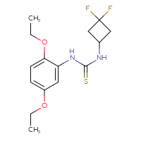 Chemical structure of 1-(2,5-diethoxyphenyl)-3-(3,3-difluorocyclobutyl)thiourea - CSSB02116082179