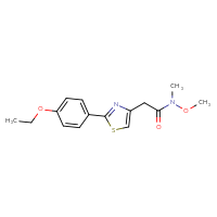 Chemical structure of 2-[2-(4-ethoxyphenyl)-1,3-thiazol-4-yl]-N-methoxy-N-methylacetamide - CSSB00104544271