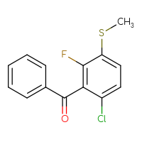 Chemical structure of [6-chloro-2-fluoro-3-(methylsulfanyl)phenyl](phenyl)methanone - CSSB21103684901