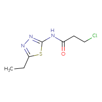 Chemical structure of 3-chloro-N-(5-ethyl-1,3,4-thiadiazol-2-yl)propanamide - CSSB00011203112