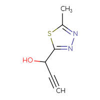 Chemical structure of 1-(5-methyl-1,3,4-thiadiazol-2-yl)prop-2-yn-1-ol - CSSB14807865992