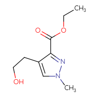 Chemical structure of ethyl 4-(2-hydroxyethyl)-1-methyl-1H-pyrazole-3-carboxylate - CSSB00103004783