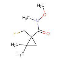 Chemical structure of 1-(fluoromethyl)-N-methoxy-N,2,2-trimethylcyclopropane-1-carboxamide - CSSB14986037980